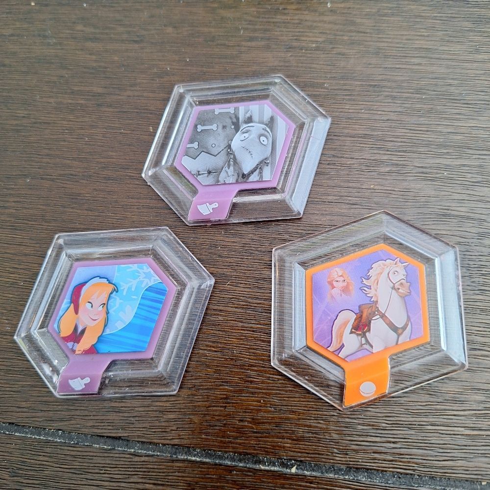Disney Infinity Power Disc Lot Frozen Anna Tangled And Victor's Experiments